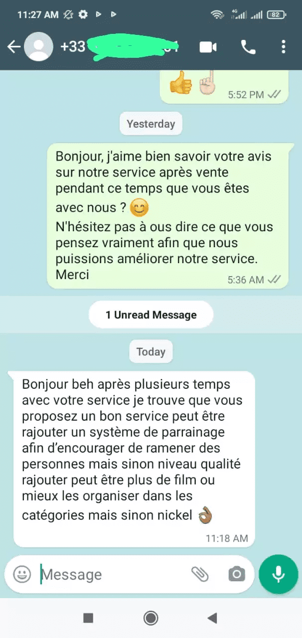 Avis client IPTV France